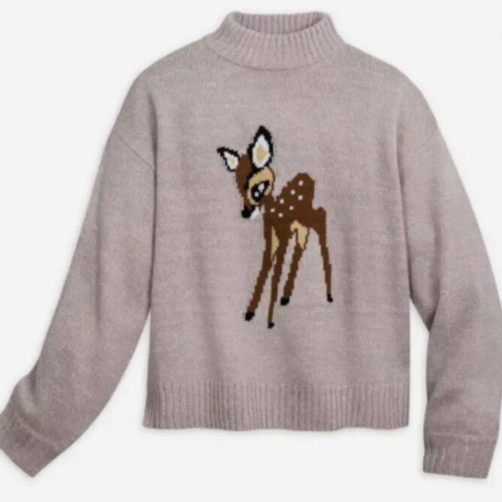 Disney Parks Bambi Heather Brown Pullover Knit Sweater Med. - Parks Collectable